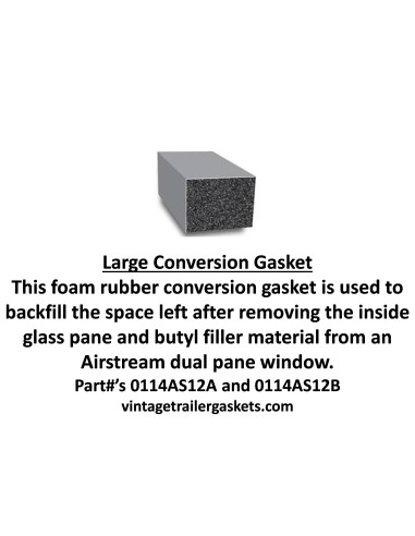 Large Conversion Gasket for 1972 to 1980 Vintage Airstream Windows Large Conversion Gasket for 1972 to 1980 Vintage Airstream Windows